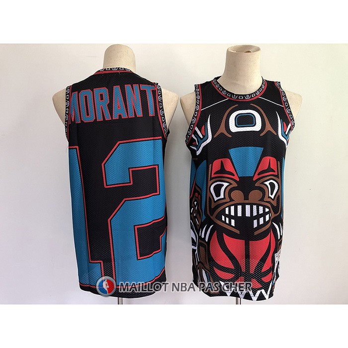 Maillot Memphis Grizzlies Ja Morant No 12 Mitchell & Ness Big Face Noir